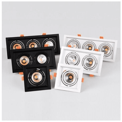 Đèn spotlight âm trần HKD · recessed spotlight · 1x8W–2x8W · 6 mức CCT — góc chéo 3/4