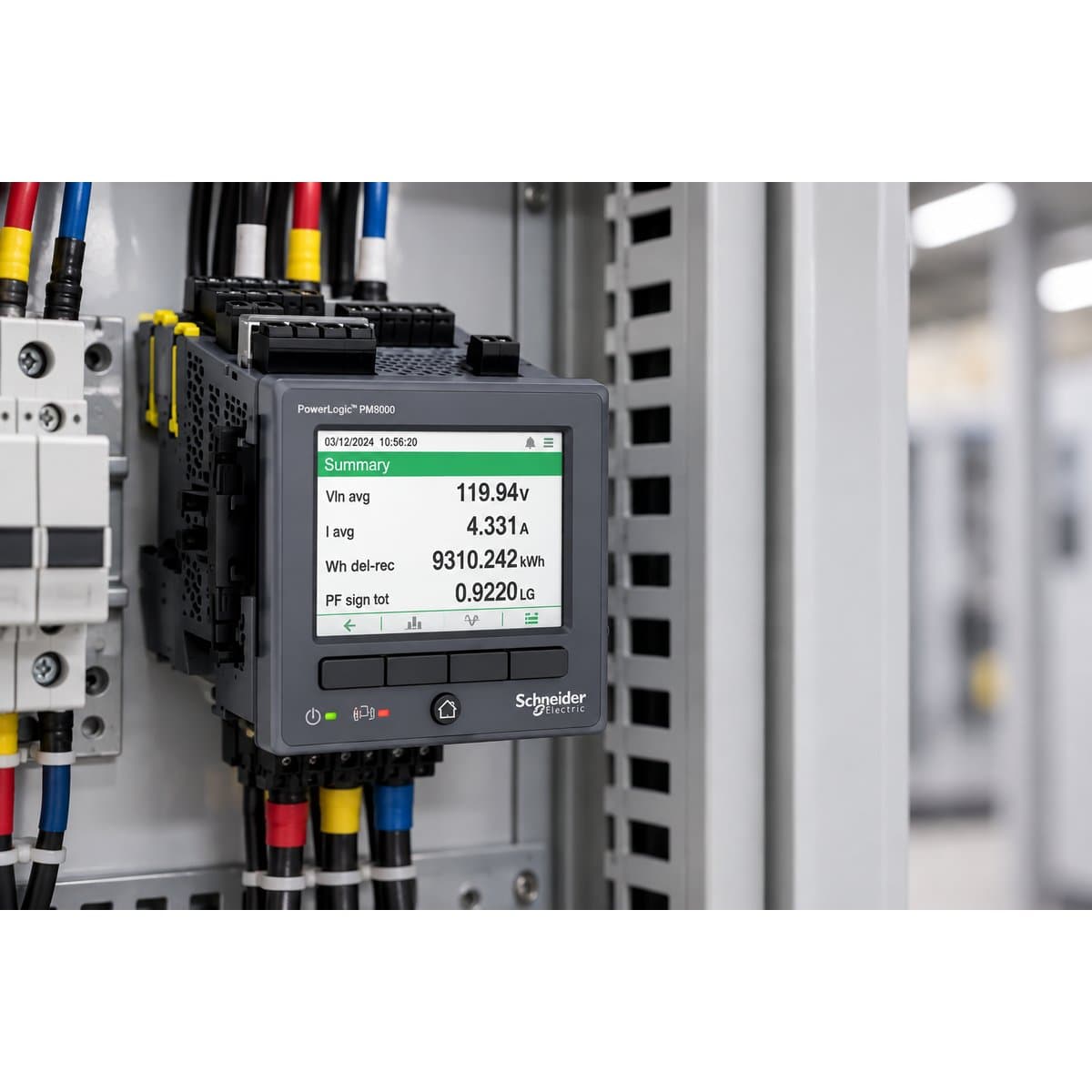 Đồng hồ đo chất lượng điện PM8000 Schneider đã lắp đặt trong nhà