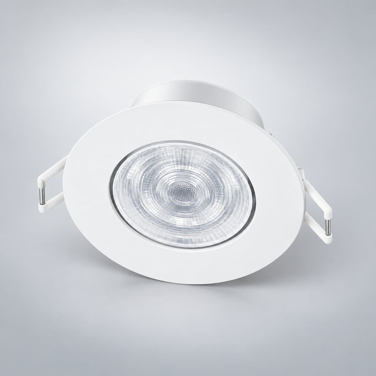 Đèn LED spotlight âm trần SL190 Philips chụp góc nghiêng 3/4, thấy rõ thân và cạnh bên
