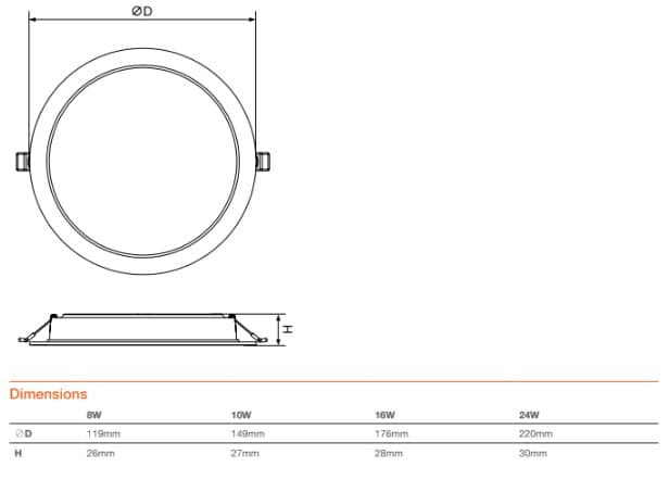Đèn Downlight LEDCOMFO® V4 Osram/Traxon · recessed downlight · 8W–24W · 3 mức CCT — góc chéo 3/4