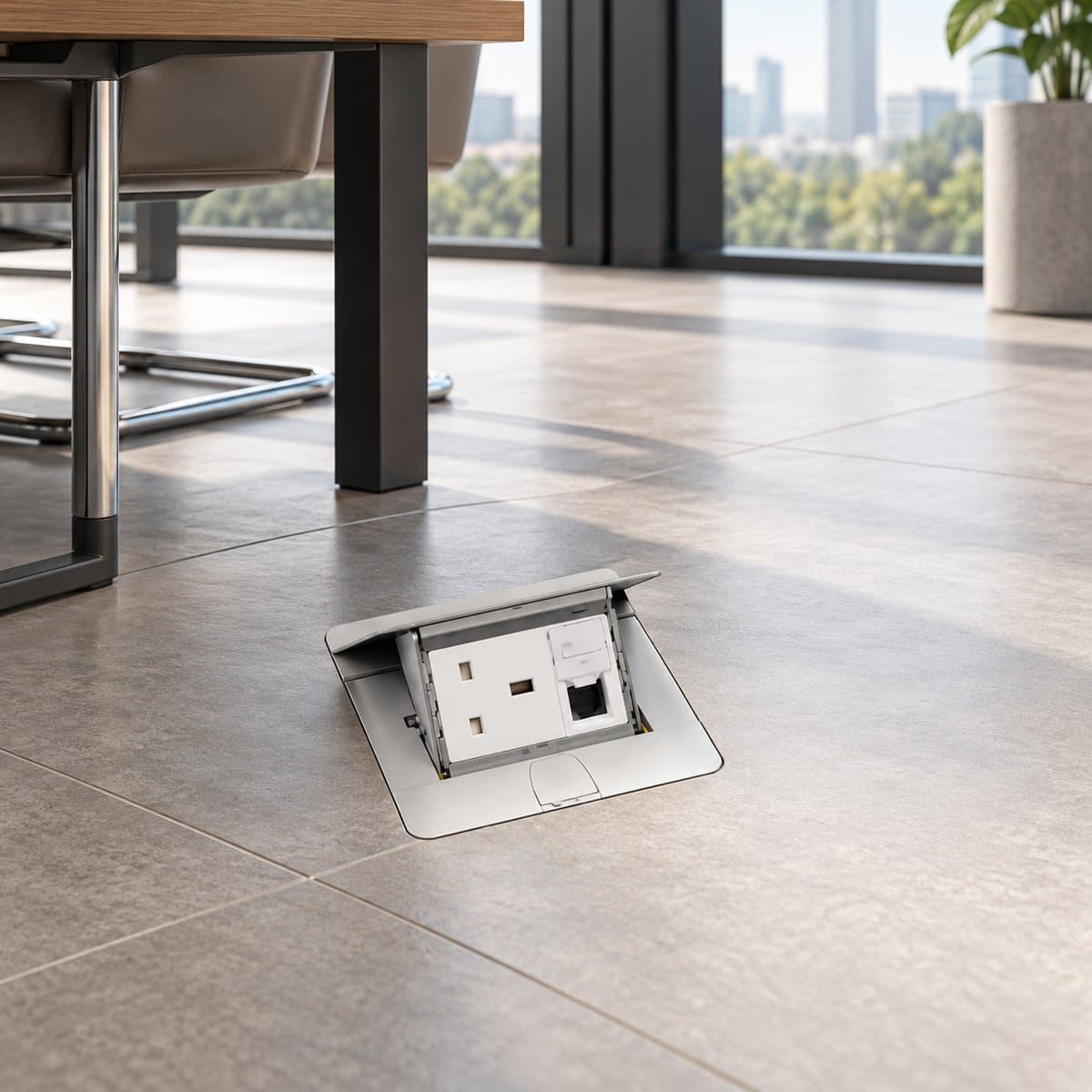 Hộp âm sàn và tủ điện dân dụng Practibox S Legrand đã lắp đặt trong nhà