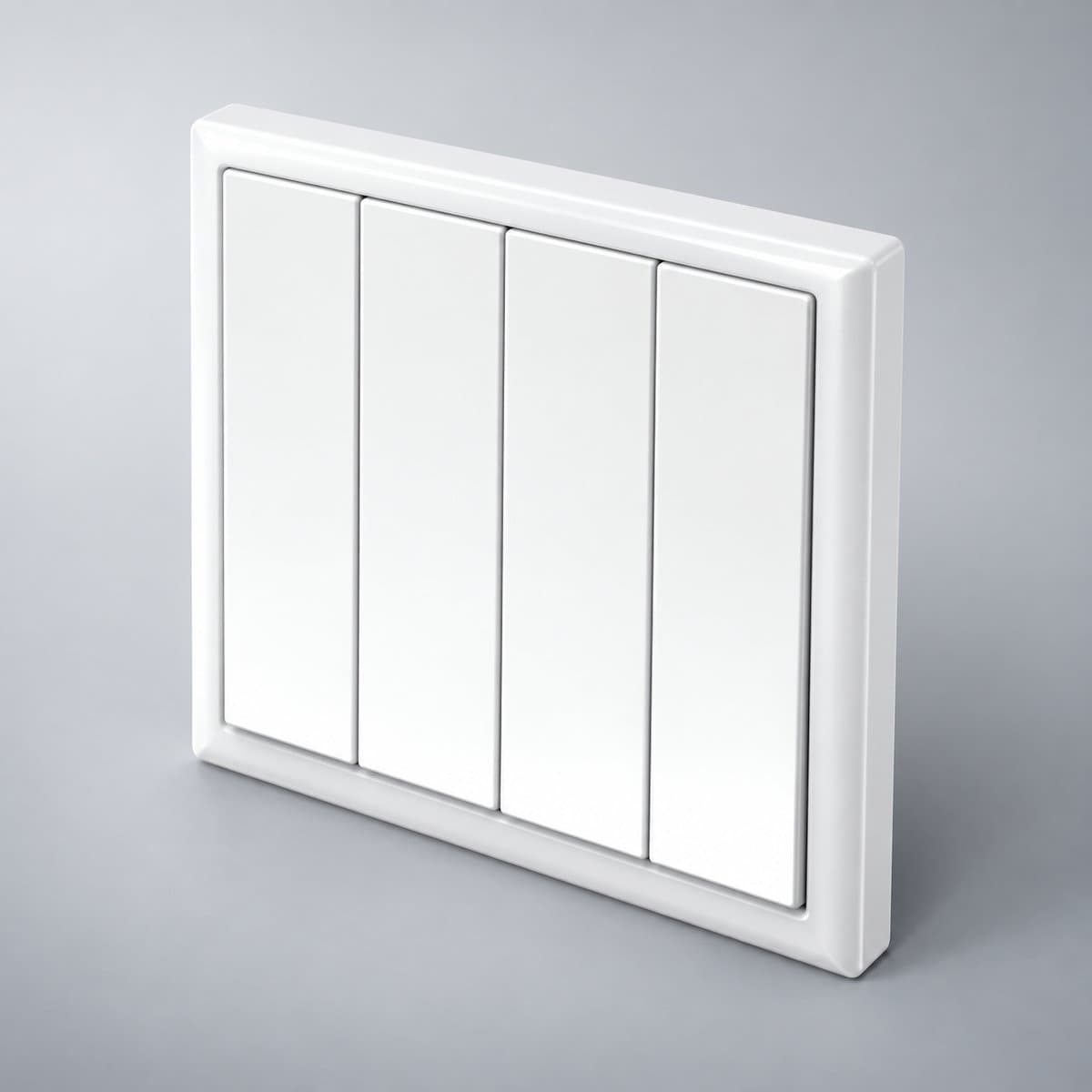 Dòng công tắc ổ cắm Eloé Legrand chụp góc nghiêng 3/4, thấy rõ mặt và cạnh bên