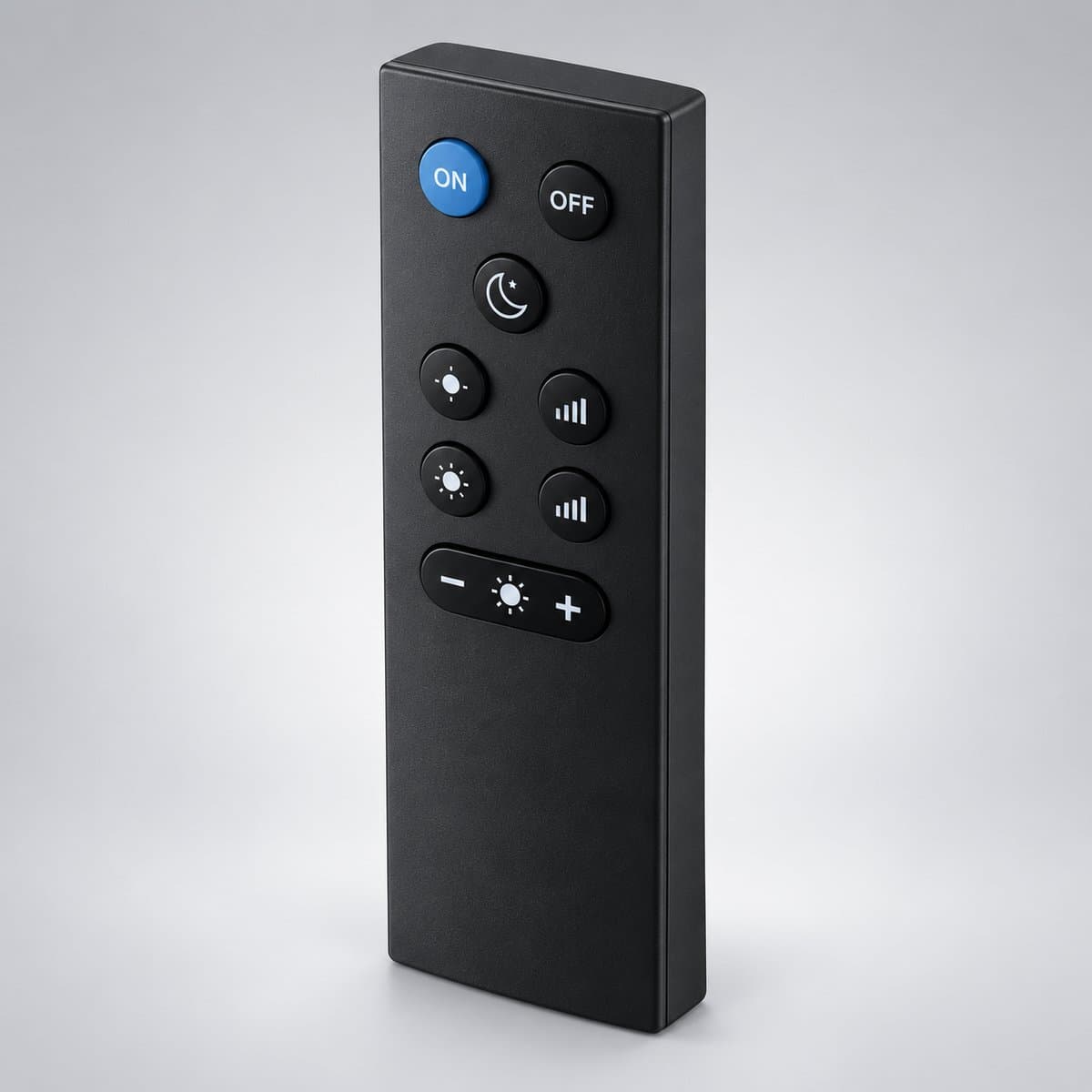 Điều khiển từ xa WiZ Remote Control chụp góc nghiêng 3/4, thấy rõ mặt và cạnh bên