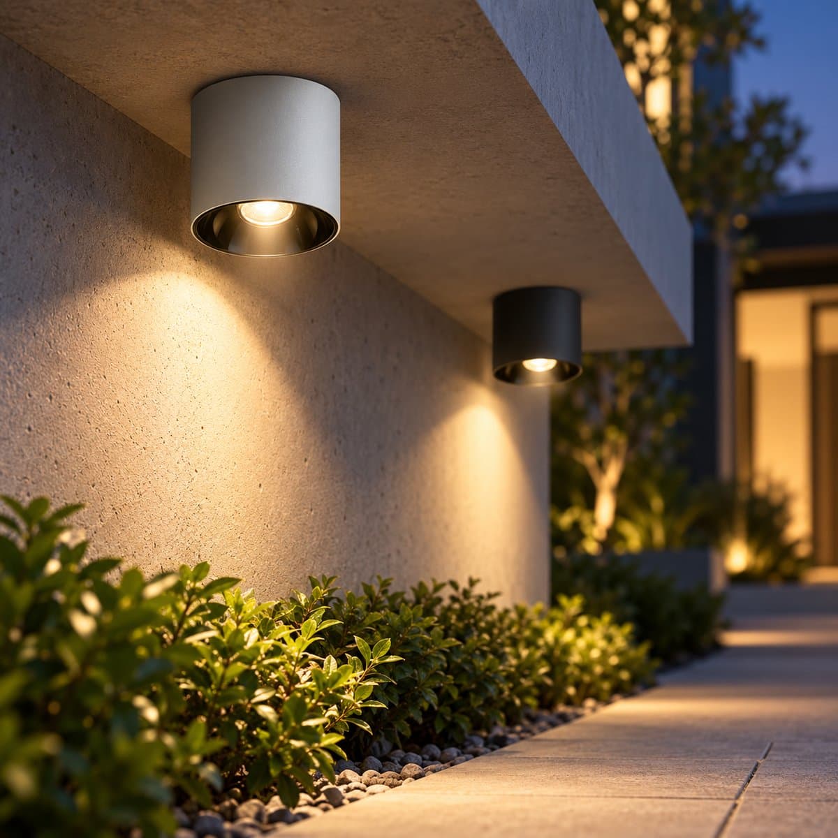 Đèn lối đi Stella, đèn downlight trụ ngoài trời Panasonic đã lắp đặt, đang chiếu sáng