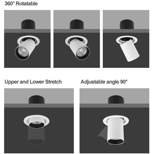 Đèn LED Spotlight Âm Trần HKD · recessed spotlight · 6W–30W · 6 mức CCT — góc chéo 3/4