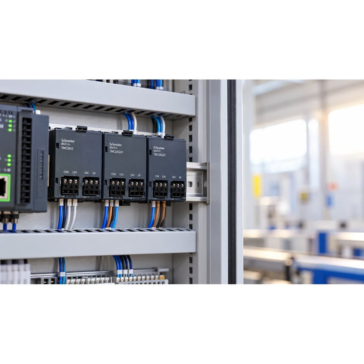 Bộ điều khiển logic có thể lập trình - Modicon M2xx Schneider đã lắp đặt trong nhà