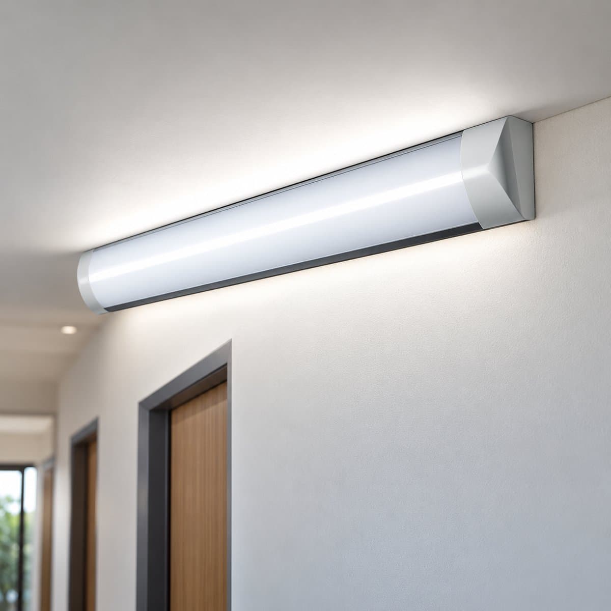 Đèn bán nguyệt Panasonic đã lắp đặt, đang chiếu sáng