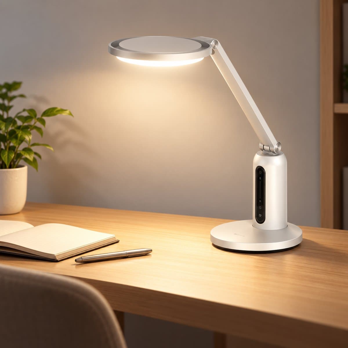 Đèn bàn LED Einstein Eco DSK605 Philips đã lắp đặt, đang chiếu sáng