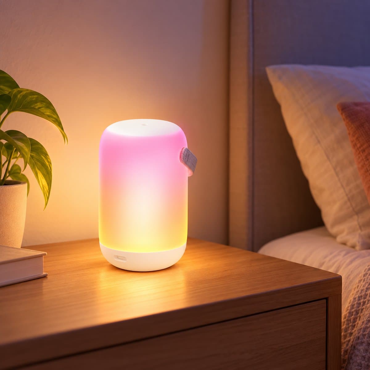 Đèn di động thông minh WiZ Mobile Portable Light đã lắp đặt, đang chiếu sáng