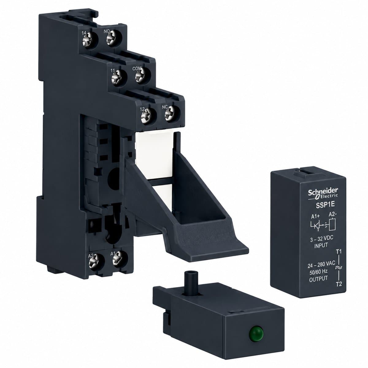 Đế rơ le RXG và rơ le bán dẫn SSP1E Schneider
