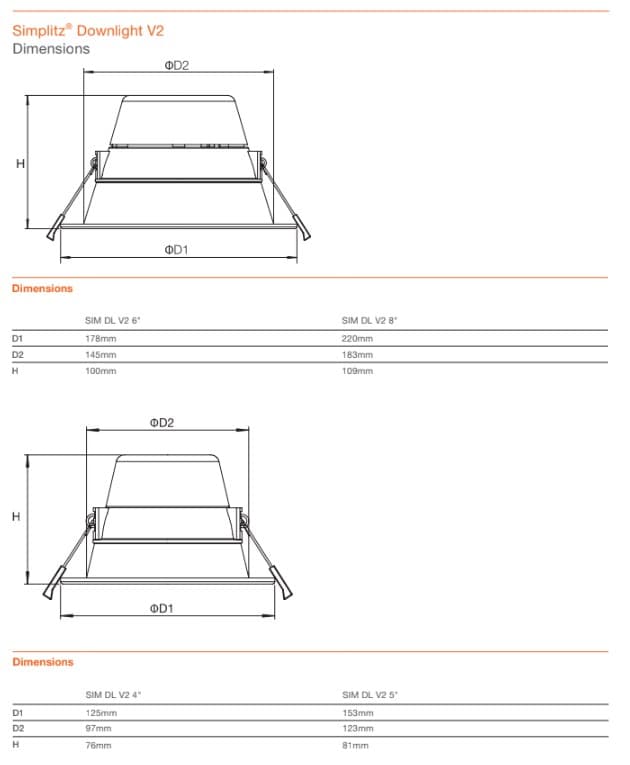 Đèn downlight Simplitz® V2 Osram/Traxon · recessed downlight · 8W–27.5W · 3 mức CCT — góc chéo 3/4