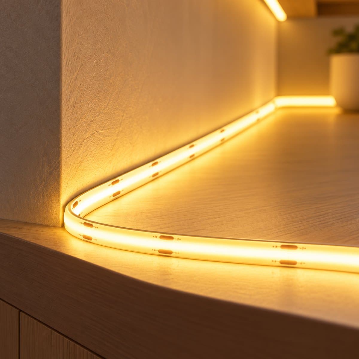 Đèn LED dây COB 24V LS161 Philips đã lắp đặt, đang chiếu sáng