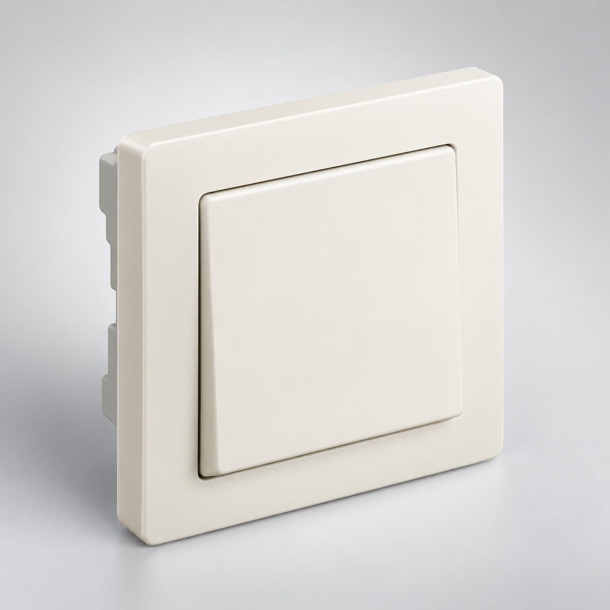 Dòng công tắc ổ cắm ZENcelo Schneider chụp góc nghiêng 3/4, thấy rõ mặt và cạnh bên