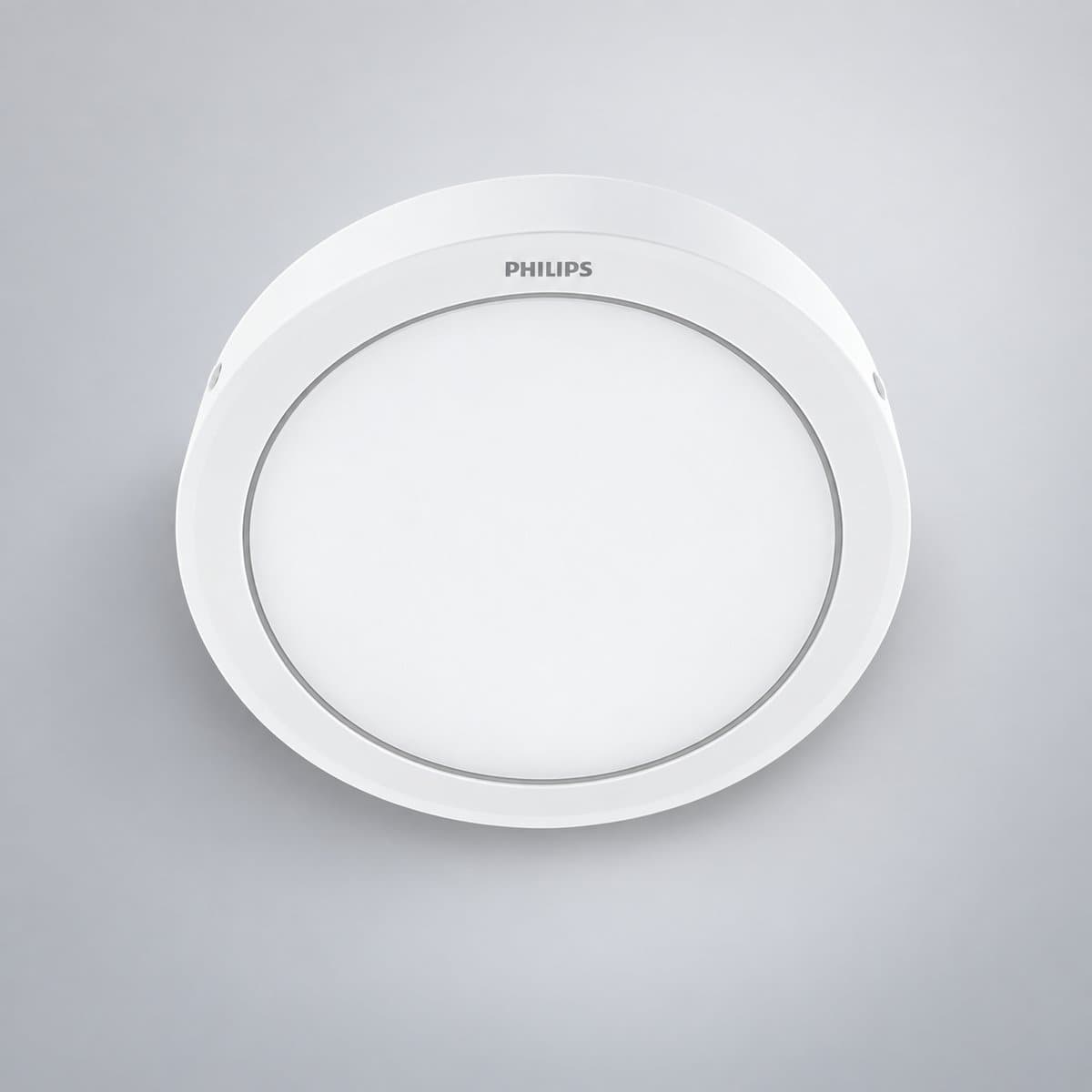 Đèn LED ốp nổi Eridani Philips chụp góc nghiêng 3/4, thấy rõ thân và cạnh bên