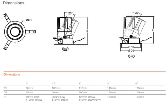 Đèn Spot Light LEDTOUCHTM Osram/Traxon · recessed spotlight · 8W–42W · 3 mức CCT — góc chéo 3/4