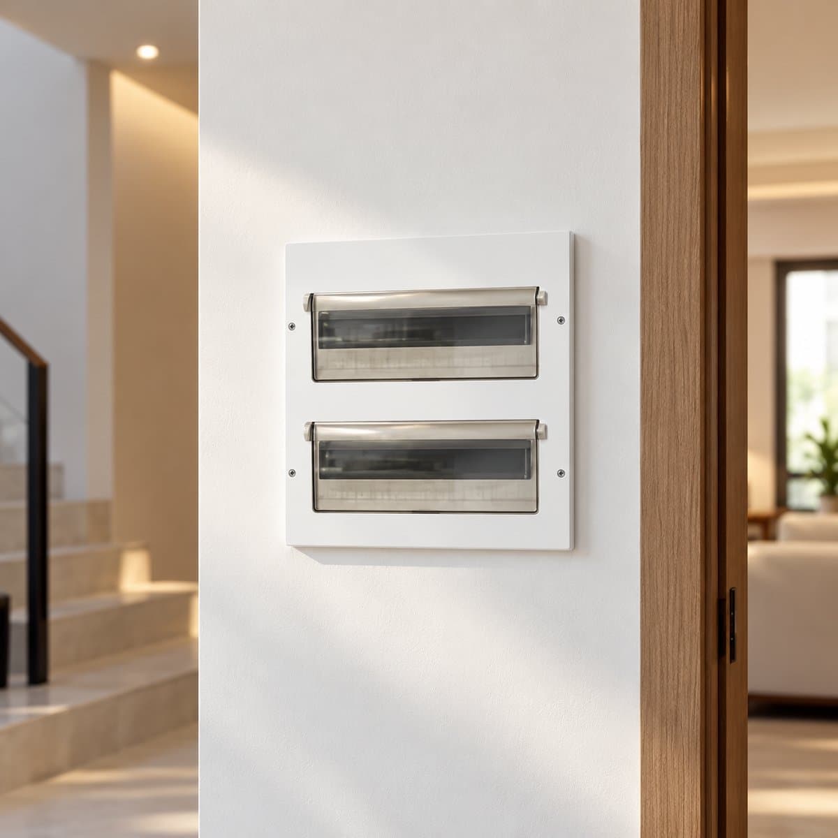 Tủ điện, bút thử điện, công tắc thẻ, chuông điện Panasonic đã lắp đặt trong nhà
