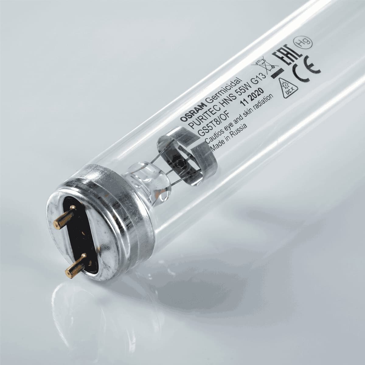 Bóng Đèn UV-C Diệt Khuẩn OSRAM HNS 55W G13 Chính Hãng · đèn chuyên dụng — góc chéo 3/4