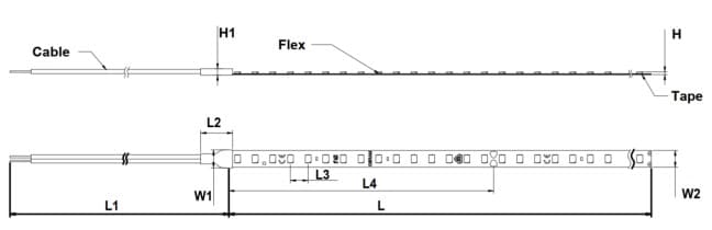 Đèn LED dây BASIC Flex G4 48V Inventronics · led strip - led neon · 3.5 W/m–27 W/m · 4 mức CCT — góc chéo 3/4