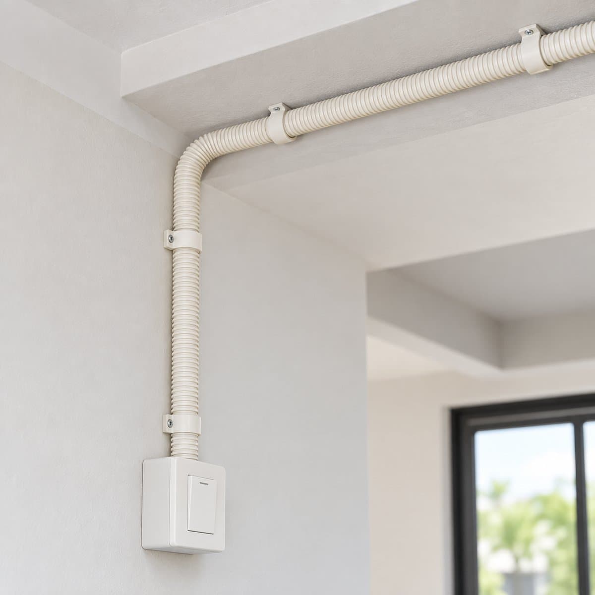 Ống luồn dây điện PVC Panasonic đã lắp đặt trong nhà