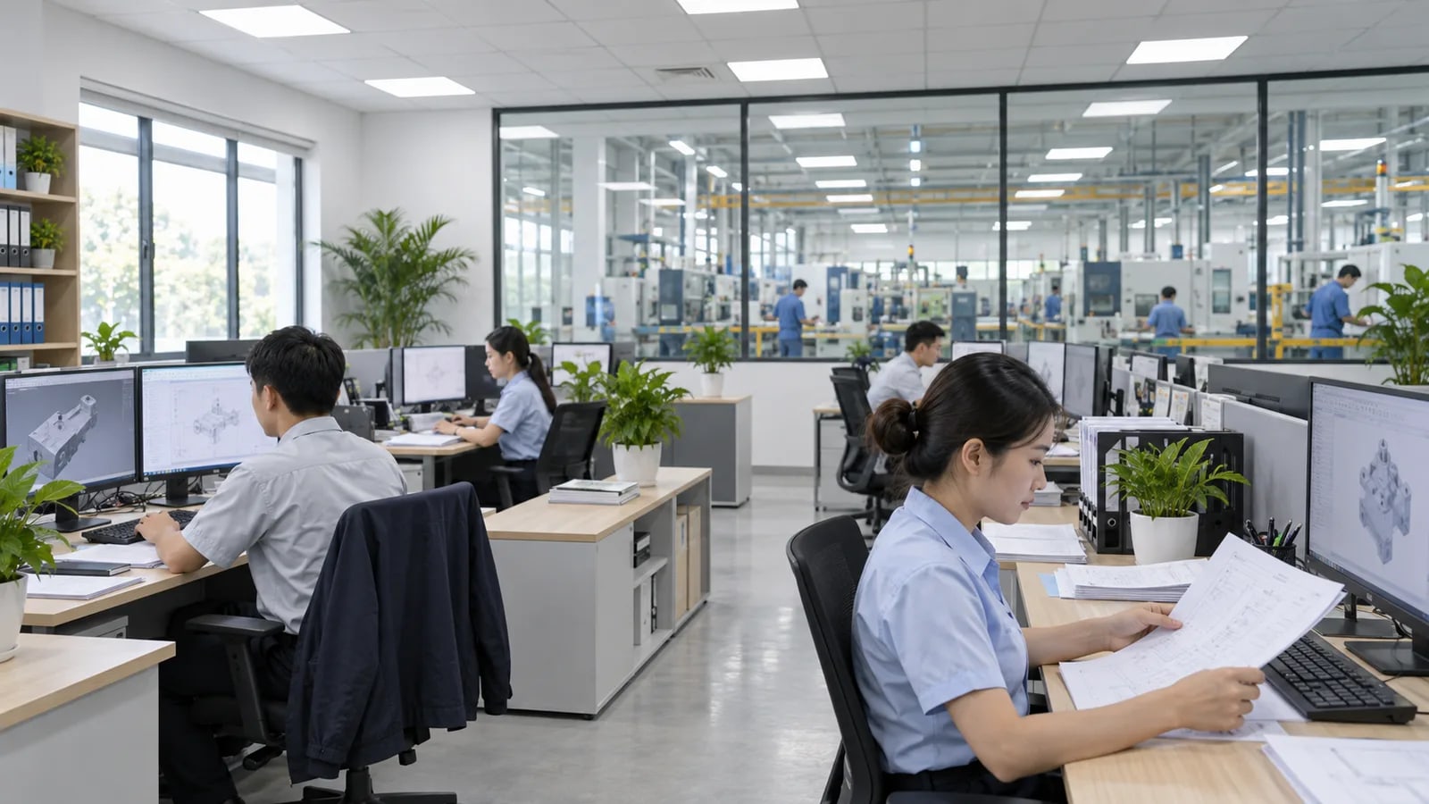Ánh sáng phù hợp giúp nâng cao hiệu quả làm việc trong văn phòng nhà máy