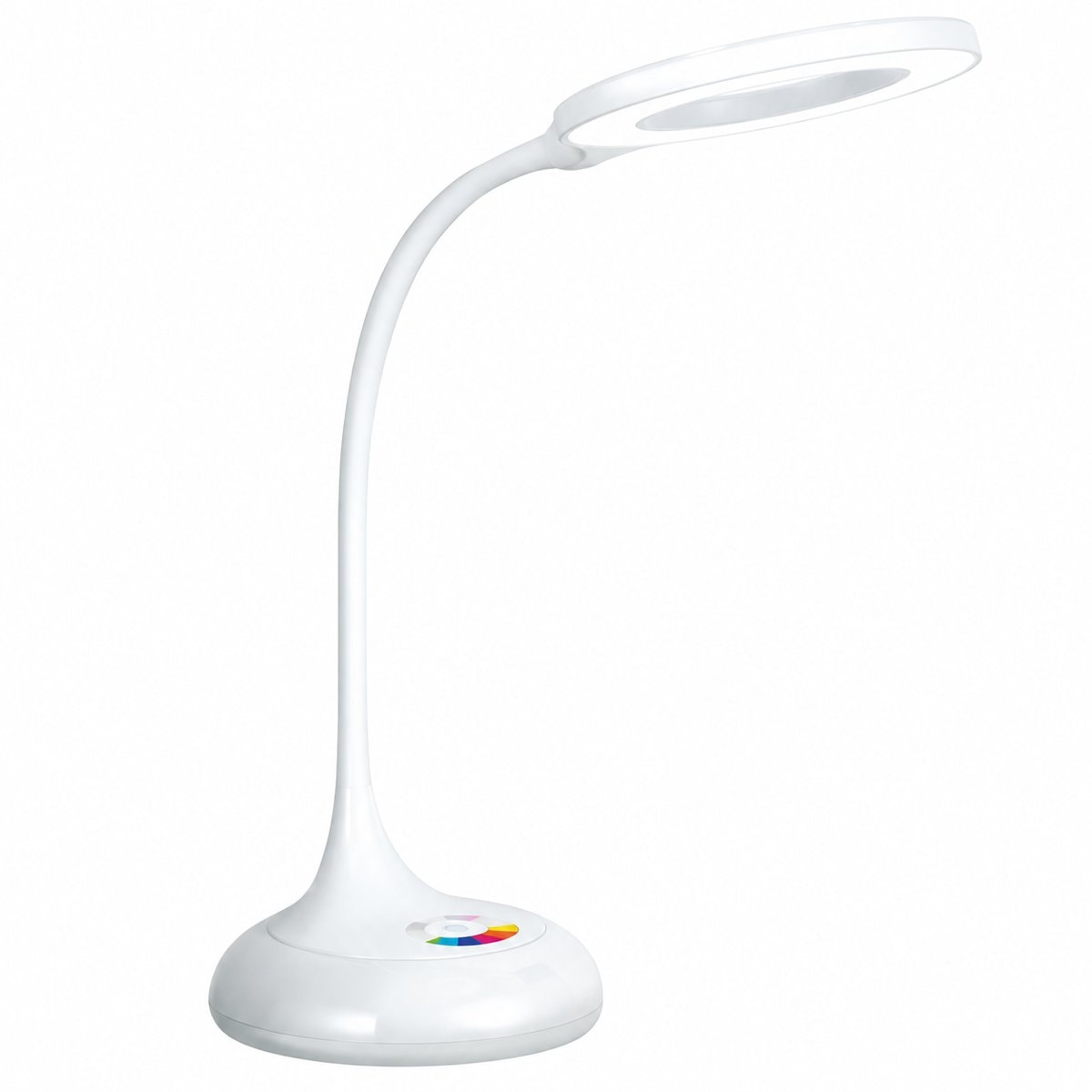 Đèn bàn LED, cốc sạc USB Panasonic trên nền trắng, ảnh sản phẩm chính diện