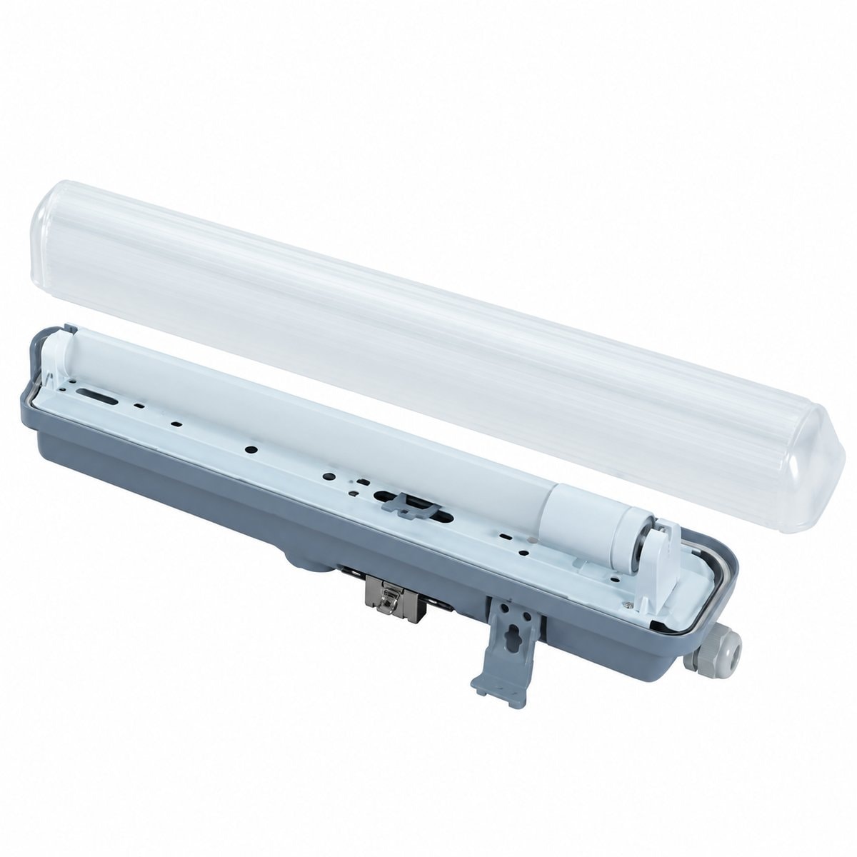 Đèn Máng đèn tuýp T8, máng đèn kín nước Panasonic trên nền trắng, ảnh sản phẩm chính diện