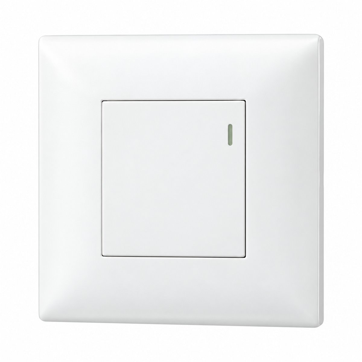 Dòng công tắc ổ cắm Rivia Legrand trên nền trắng, ảnh sản phẩm chính diện