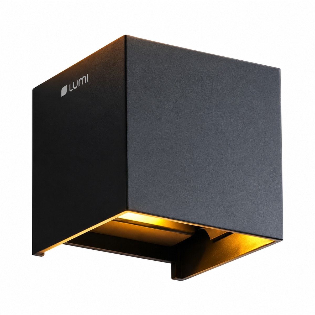 Đèn gắn tường ngoài trời vuông 2x6W Lumi trên nền trắng, ảnh sản phẩm chính diện