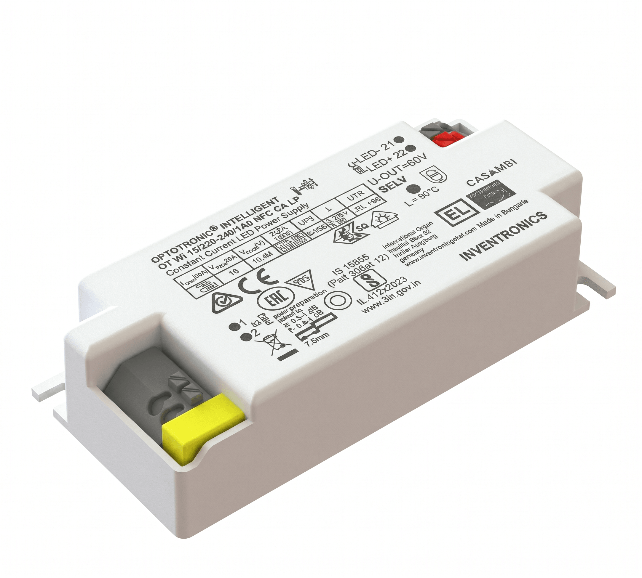 Driver LED dòng điện không đổi tích hợp Casambi — Dòng LP compact Inventronics · driver · 3–18W–7–38W — ảnh chính trên nền t
