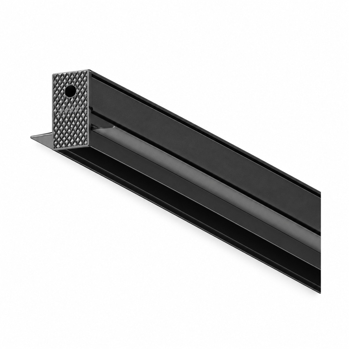 Phụ kiện ray nam châm 48V Lumi trên nền trắng, ảnh sản phẩm chính diện