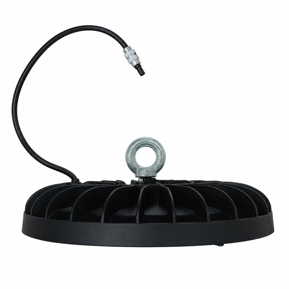 Đèn highbay nhà xưởng Panasonic trên nền trắng, ảnh sản phẩm chính diện