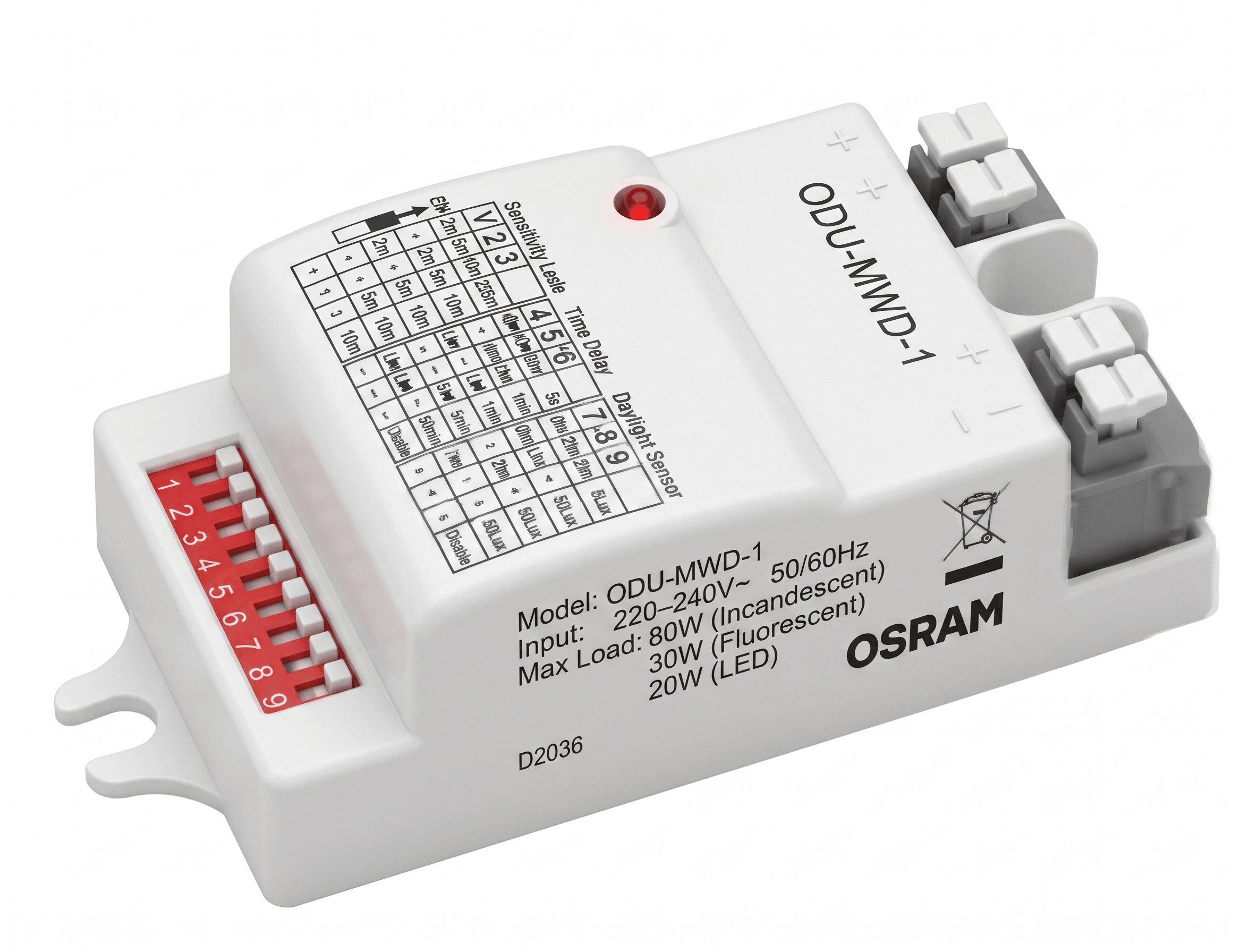Cảm biến vi sóng On/Off tích hợp đèn Inventronics/Osram · sensor · 1mW max — ảnh chính trên nền trắng