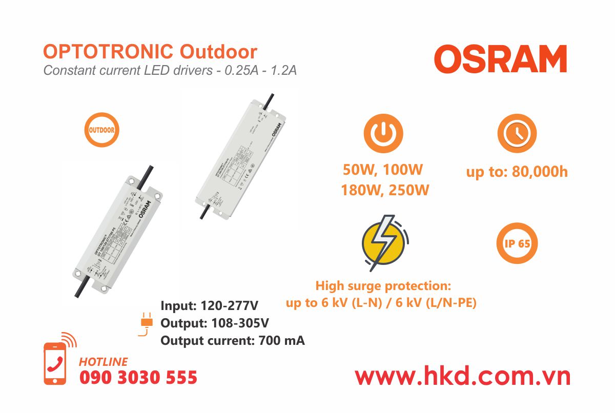 Bộ chuyển nguồn OPTOTRONIC Outdoor Constant current LED drivers