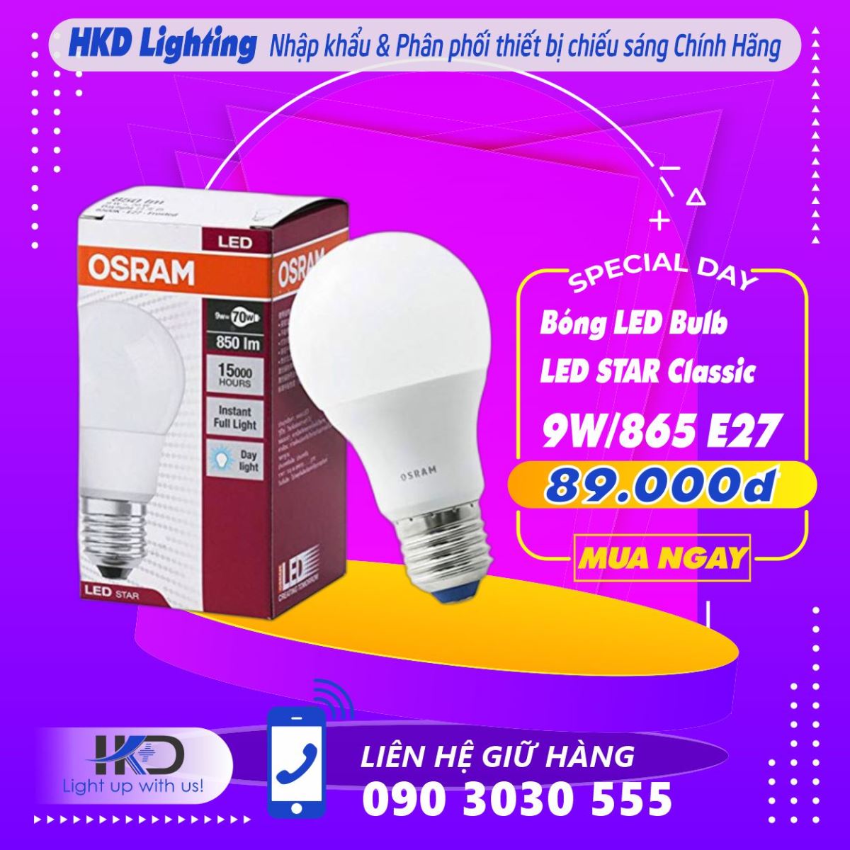 Bóng đèn LED Bulb Classic 9W OSRAM - Thiết kế cổ điển, Ánh sáng chất lượng cao